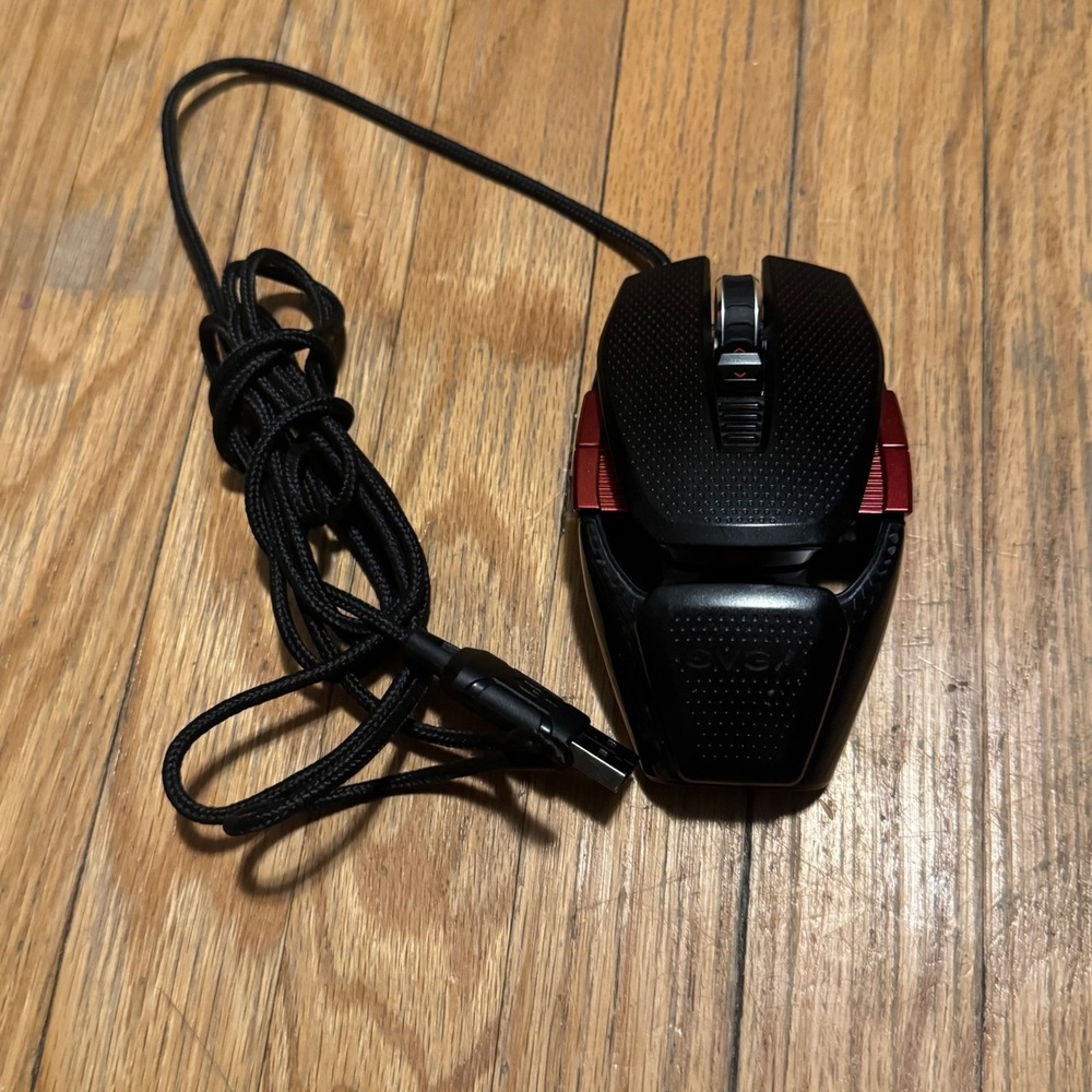 EVGA TORQ X10 Carbon Gaming Mouse Wired Laser 8200 DPI Black Red 901-X1-1102-KR